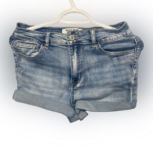 Wax Jean Faded Blue Denim Shorts